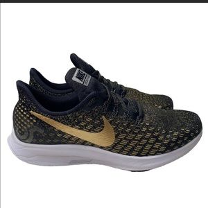 Nike Zoom Pegasus 35 Black/ Gold Athletic Running Shoes